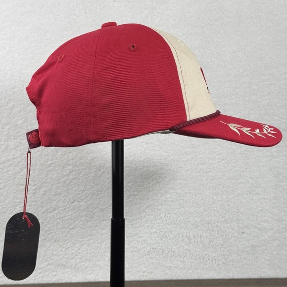 Poppi Hat Cap Snap Back Red Cream Embroidered Logo Soda Serving Taste Promo Mens - Picture 4 of 9